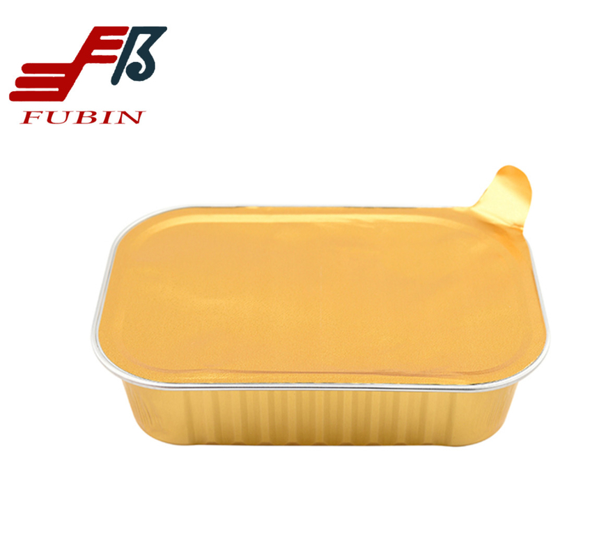500ml 40 Micron Aluminium Foil Food Containers Meal Tray With Lid Box